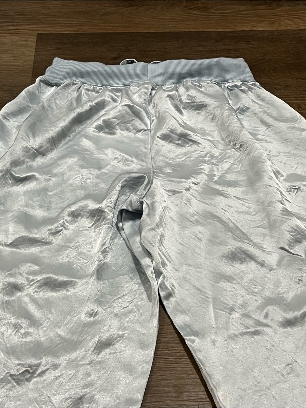 PJ Harlow Jolie Satin Capri Pants | Baby Blue | Small | Flowy Lounge - Picture 2 of 8